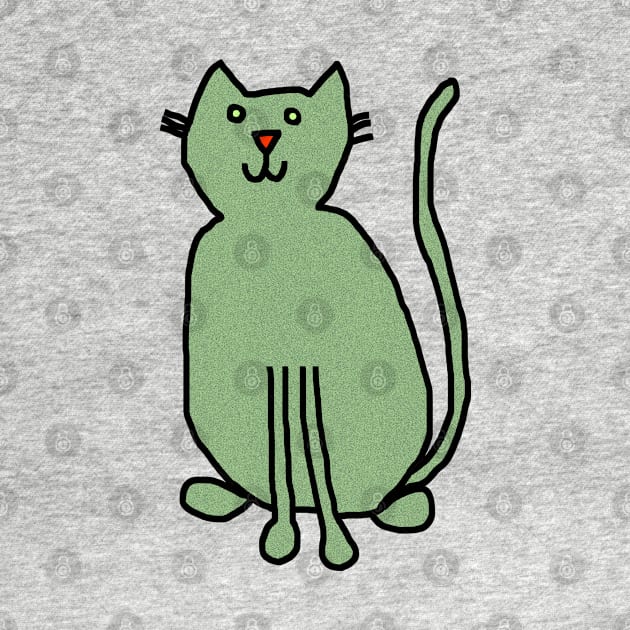 Cat Green Metallic by ellenhenryart